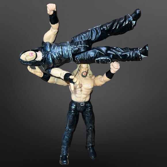 Jakks Triple H Spit Spray WWF & Jeff Hardy Figures - Picture 1 of 6